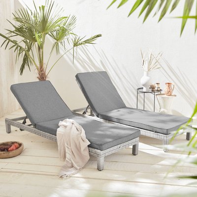 Bain de soleil résine tressée multi positions (lot de 2) PISA X2 SWEEEK