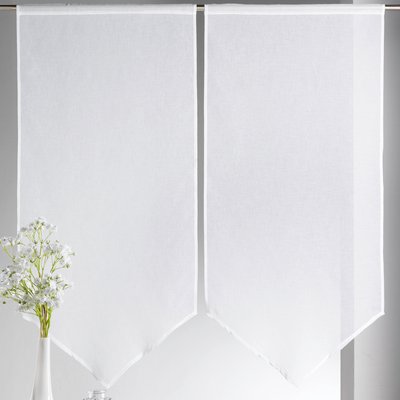 Paire de petits voilages Etamine bas en pointe HOME MAISON
