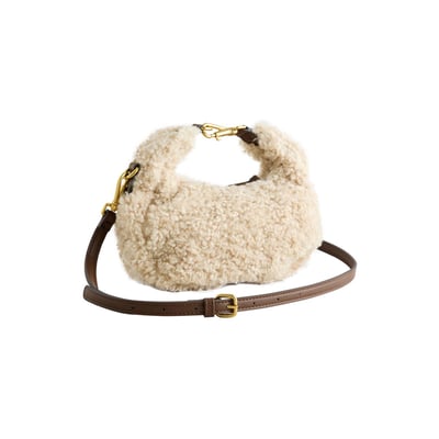 Mini sac à main en daim peau lainée NEXT