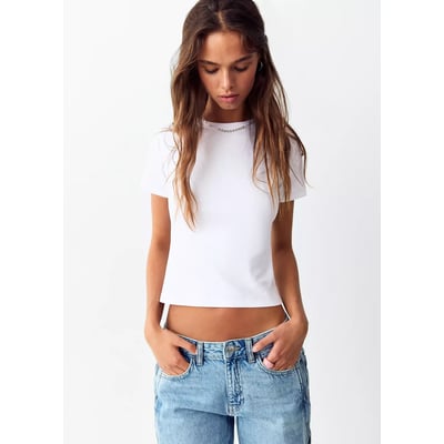 T-shirt ajusté à manches courtes MANGO TEEN