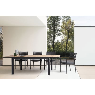 Table à manger de jardin extensible en métal L160/240 - FREJUS HELLIN, DEPUIS 1862