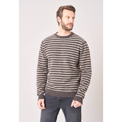 Pull confort homme en maille rayé jacquard RISCOS DEELUXE