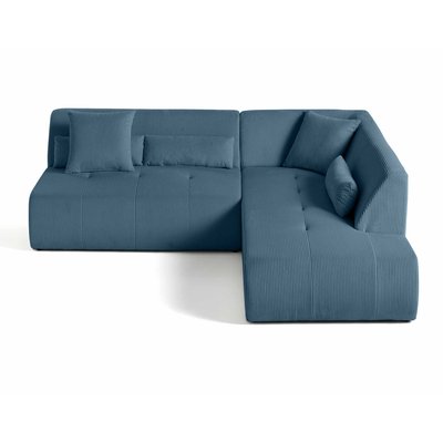 Canapé d'Angle droit en Velours côtelé 5 places - ONYX LISA DESIGN