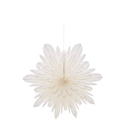 Fleur de Noël en papier blanc à suspendre 50 cm ATMOSPHERA