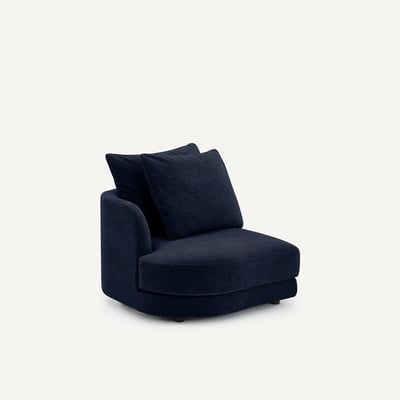 Demi-canapé gauche, modulable en velours chenille, TIBERIO AM.PM
