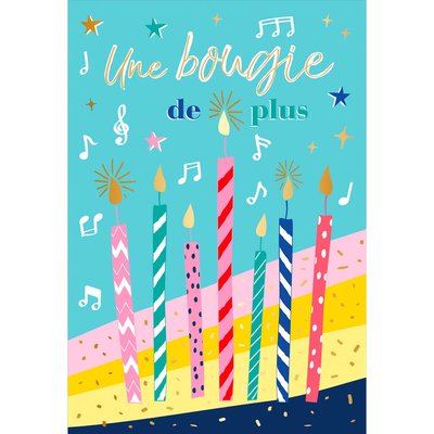 Carte Musicale d'Anniversaire " 1 bougie de plus " DRAEGER PARIS