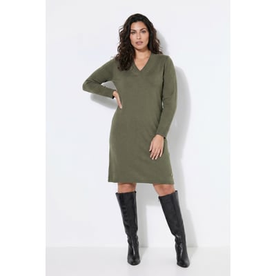 Robe en maille, col calice et décolleté en V ULLA POPKEN