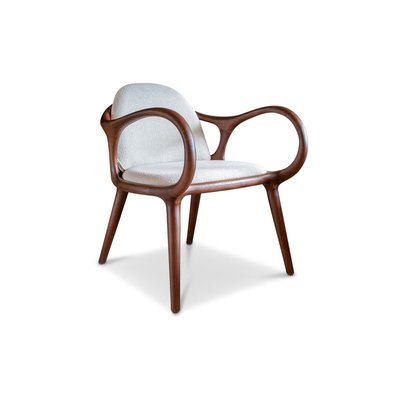 Fauteuil en frêne massif et tissu bouclé ONYX PRODUIT INTERIEUR BRUT
