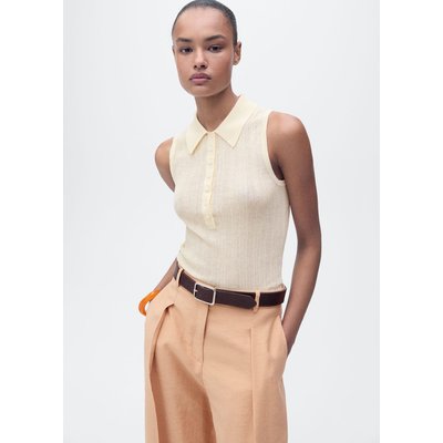 Top maille col polo MANGO