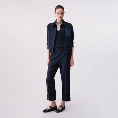 Pantalon cigarette à fines rayures LIU JO