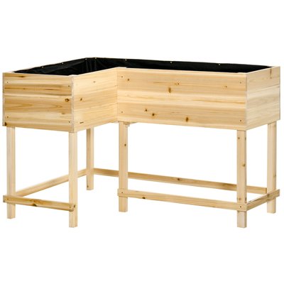 Jardinière sur pieds potager d'angle bois sapin pré-huilé OUTSUNNY