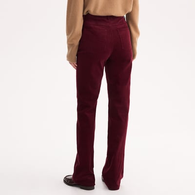 Pantalon droit en velours côtelé, stretch ANNE WEYBURN