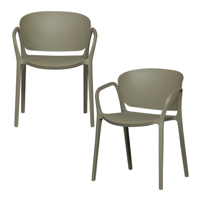 Lot de 2 chaises de jardin en polypropylène BENT WOOOD