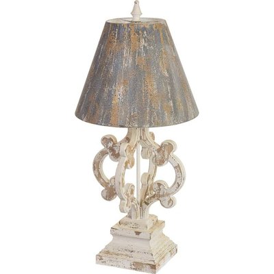 Lampe de table bois métal finition vieillie élégance intemporelle RECOLLECTION