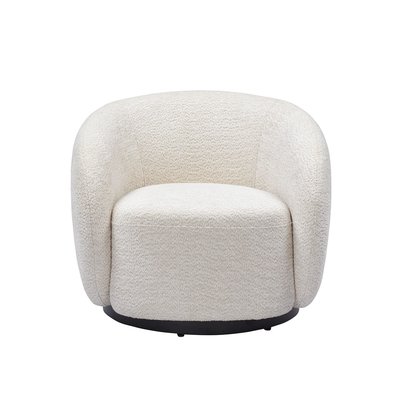 Fauteuil pivotant tissu effet bouclette beige ASSA ZAGO