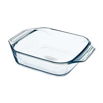 Plat à four carré en verre 2,3 L avec poignées pratiques PYREX