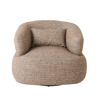 Fauteuil pivotant en tissu brun SIGNATURE