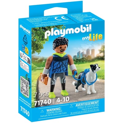 Homme sportif avec Border Collie et accessoires PLAYMOBIL