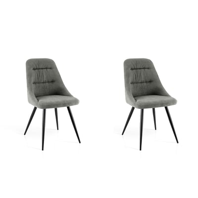 Lot de 2 chaises tissu chenille et métal, VOLT HISPANOHOGAR