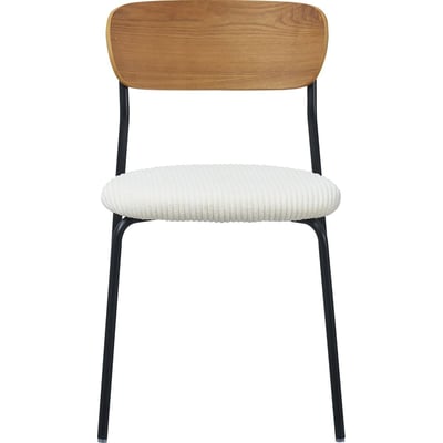 Lot de 2 chaises en bois et velours côtelé - LEYA HOMIFAB