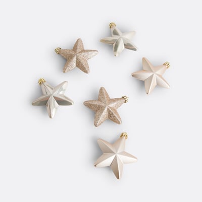 Set of 6 Caspar Star Shaped Christmas Baubles LA REDOUTE INTERIEURS