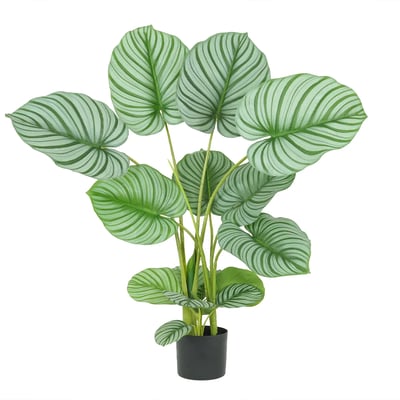 Plante verte calathea artificiel 100cm LIGNE DECO