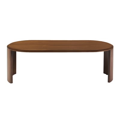 Table basse design ovale en bois foncé noyer L120 cm ASSA MILIBOO