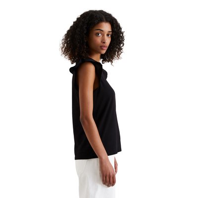 T-shirt à volants regular en mélange de matériaux MARC O’POLO DENIM