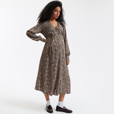Vestido comprido, estampado às flores, para grávida LA REDOUTE COLLECTIONS