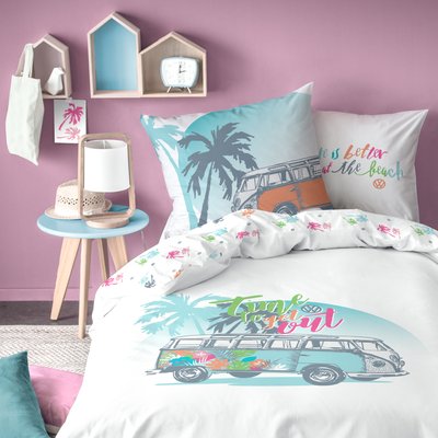 Parure de lit imprimée en polycoton, Van PARADISE VOLKSWAGEN