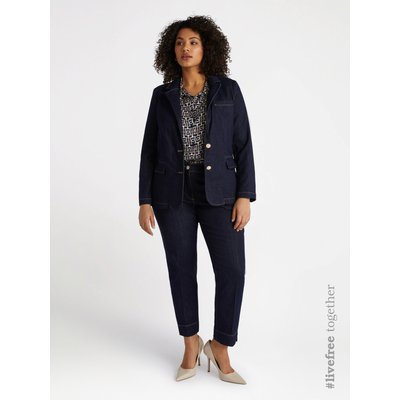 Blazer in denim, con due bottoni e impunture a contrasto FIORELLA RUBINO