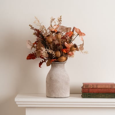 44cm Dried Effect Poppy Arrangement SO'HOME