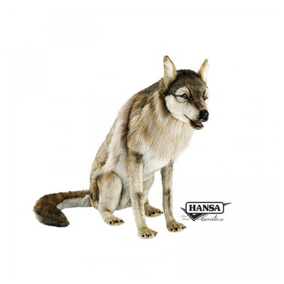 Hansa peluche geante Loup Assis 105cmL HANSA