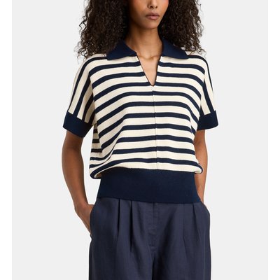 ZARA Pull Femme Bleu Col V Tricot Casual (EU 36