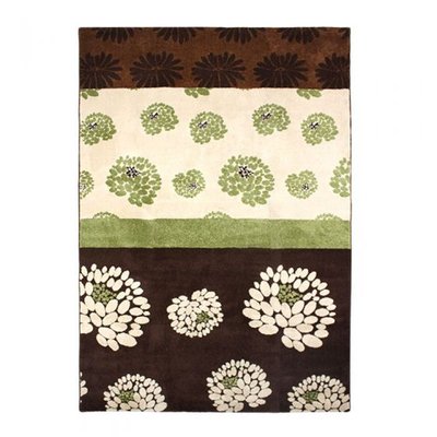 Tapis intérieur extérieur motifs fleurs chocolat  NATURE THE DECO FACTORY