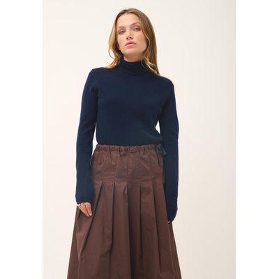 AVA pull col roulé navy en cachemire JUST CASHMERE