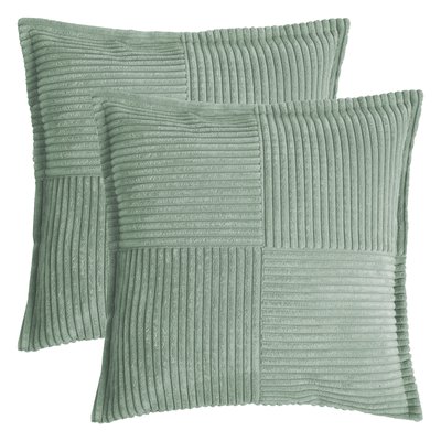 Housses de coussin velours cotelé SHARA PATCH-Lot de 2 MAGMA HEIMTEX