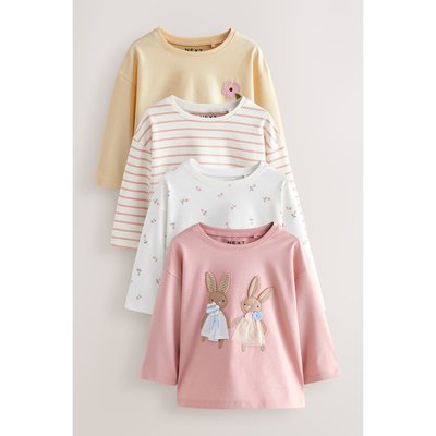 T-shirt manches longues lapin brodé, lot de 4 NEXT