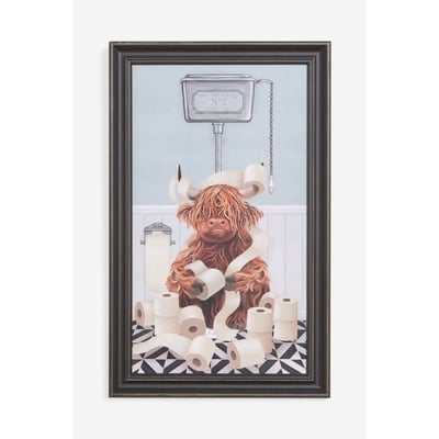 Déco murale vache hamish aux toilettes NEXT