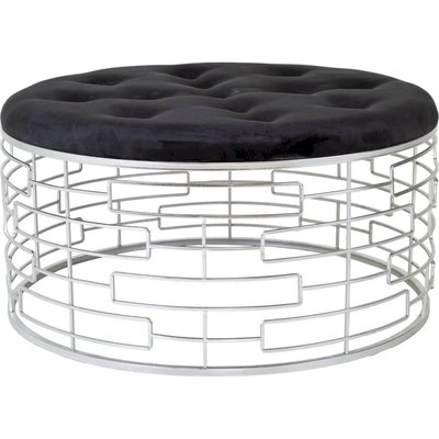 tabouret rond doré avec assise noire en tissu élégant RECOLLECTION