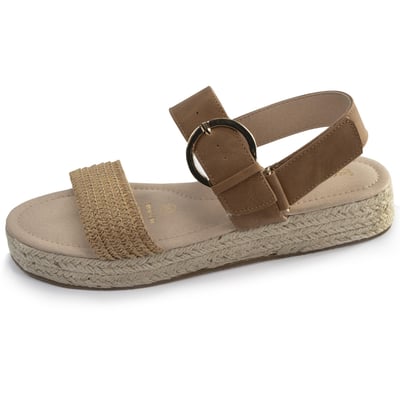 Sandales semelle à mémoire de forme, talon de 3,5cm, design corde et léopard ISOTONER