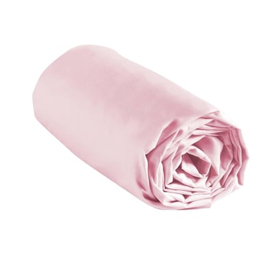 Drap housse coton uni Rose clair EDEN