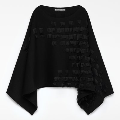 Cape courte en maille à franges ADOLFO DOMINGUEZ