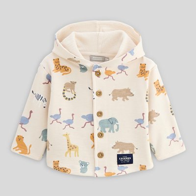 Veste à capuche molleton imprimé en coton BIO GOTS BOUT'CHOU