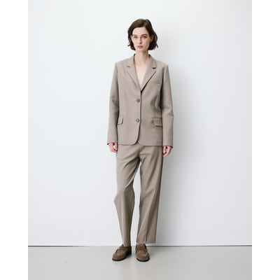 Blazer droit simple boutonnage à poches beige Alarick GRACE AND MILA