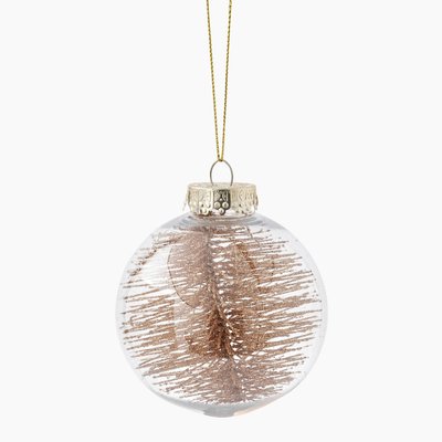 Boule transparente intérieur sapin glitter MONOPRIX