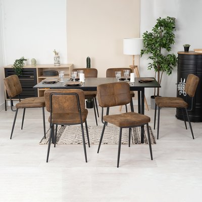 Table à manger extensible à allonge avec 6 chaises,BARI KAROMI MEUBLES COSY