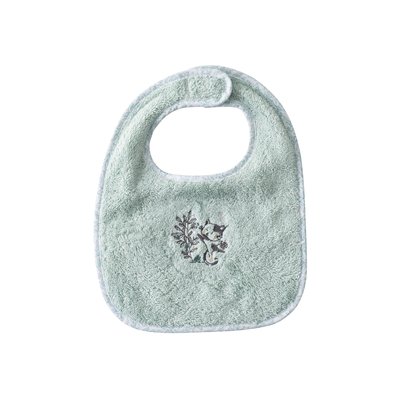 Mini bavoir coton bio JARDINE CARRE BLANC