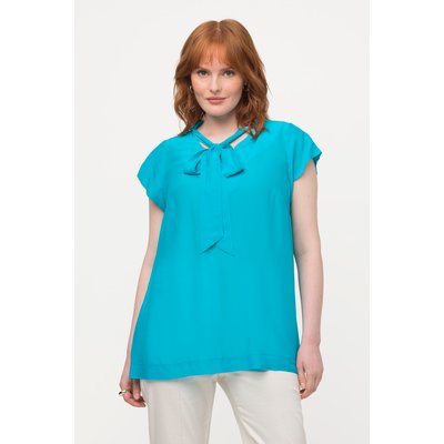Blouse en soie mélangée, à manches courtes ULLA POPKEN