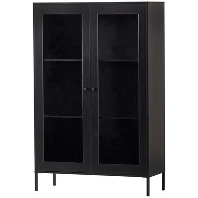 Vitrine basse 2 portes en pin et verre XAM WOOOD